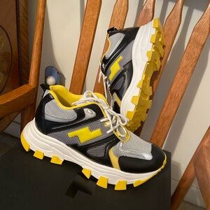 Yellow and Black Men's Sneakers